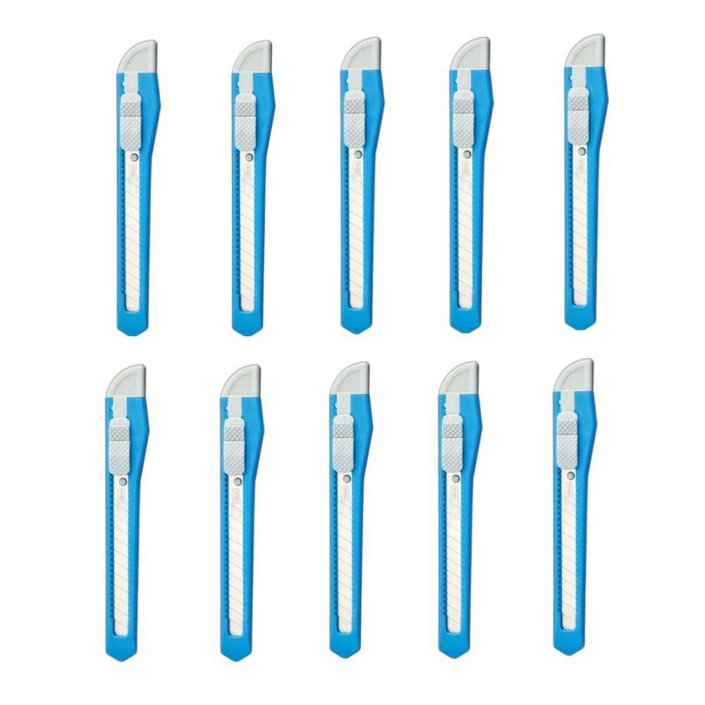 Kit 10 Estiletes Azul Estreito Plástico com Trava ES04 - Tilibra