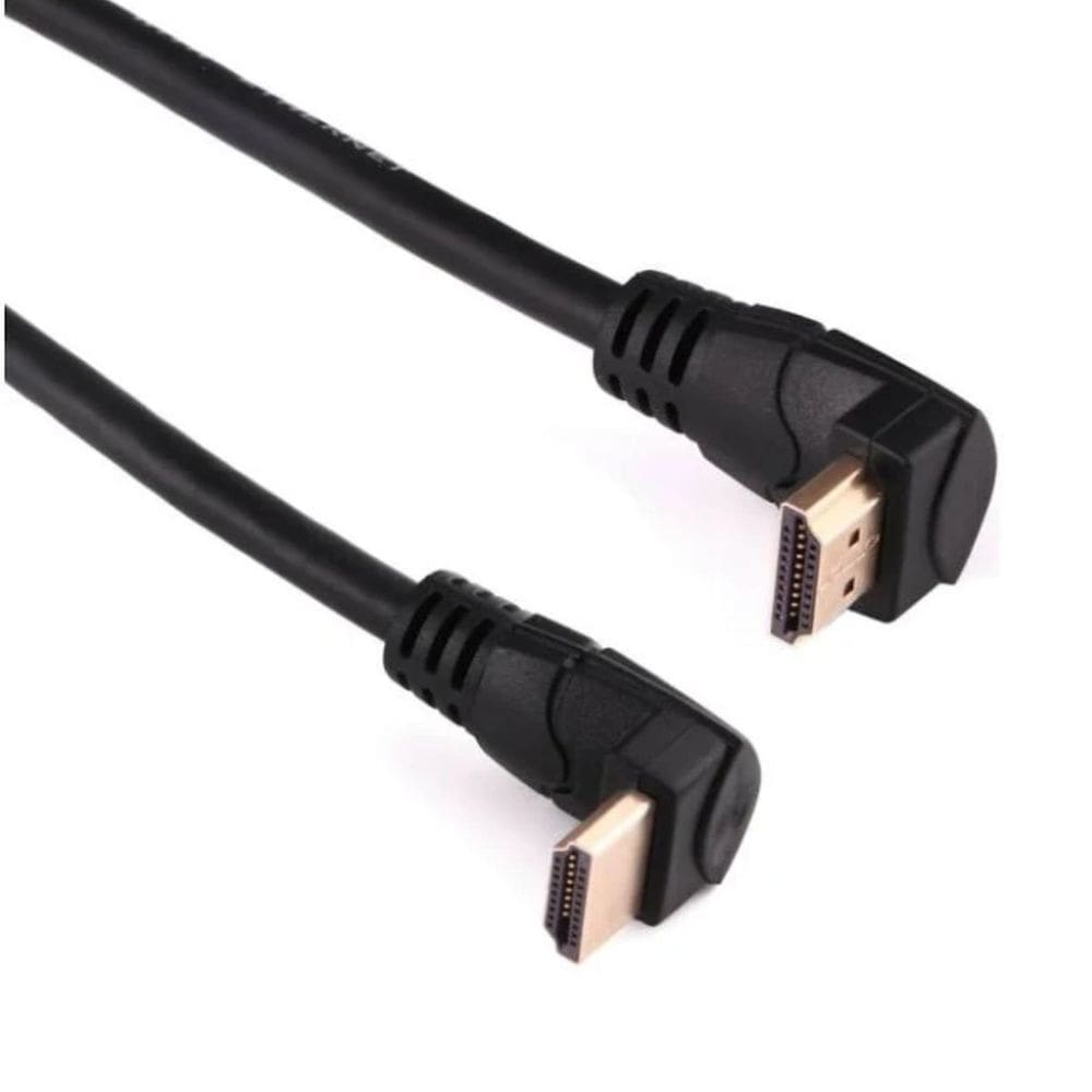 Cabo Hdmi 2.0 4K 90 Graus 19+1P Ultra Hd Gold 70Cm Kit 3 Pçs