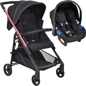 Carrinho de Bebe com Bebe Conforto Burigotto Tak Metal Rose