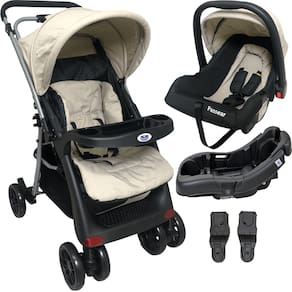 Carrinho de Bebe Bebe Conforto Base Passear Baby Atena Capuccino