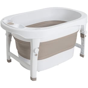 Banheira para Bebe Ofuro Dobravel Kiddo Oyster 40L Cappuccino