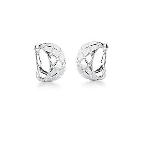 Brinco De Argola Carine Com Micro Zirconias Banhado Em Ródio