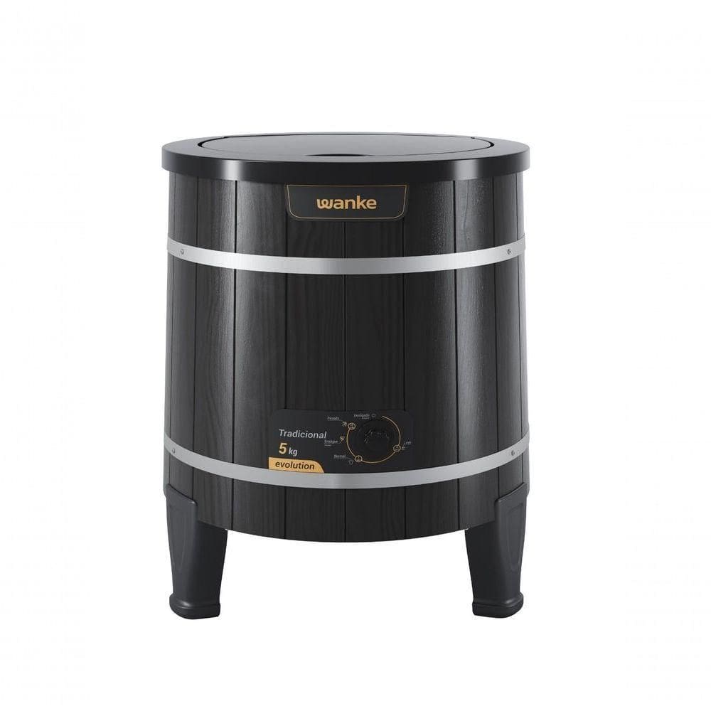 Lavadora De Roupas Semiautomática Tradicional Evolution 5 Kg Preta Wanke 220V
