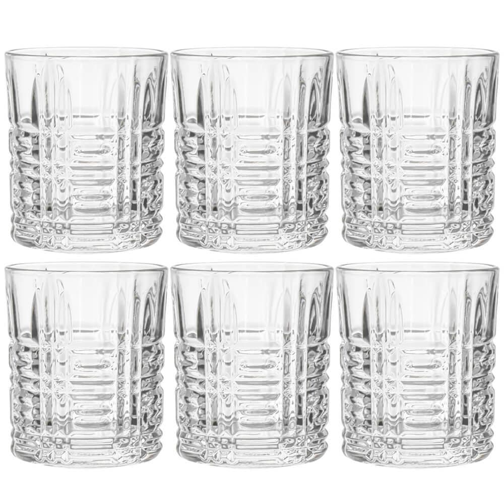 Jogo de Copos de Vidro De Whisky Geometric Transparente 310ml 6 peças - Casambiente