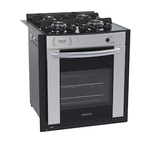 Fogão Embutir Venax Gaudi Prisma 4b GLP Inox