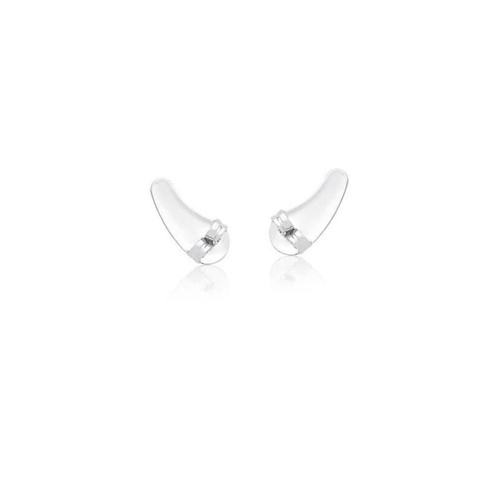 Par De Tarraxa Ear Cuff Banhada Em Ródio Semijoia