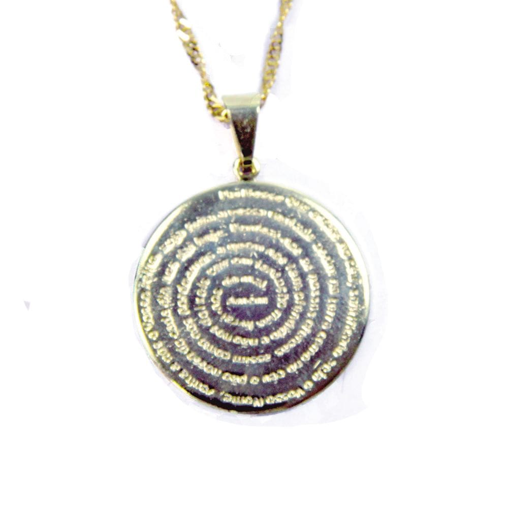 Colar folheado dourado com oraçao Pai nosso