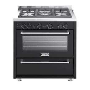 Fogão 5 Bocas Venax Temis A Gás Mesa De Inox 127V Preto