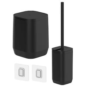 Conjunto de Lixeira com Escova Sanitária de Pia/Parede Aura Preto - Ou