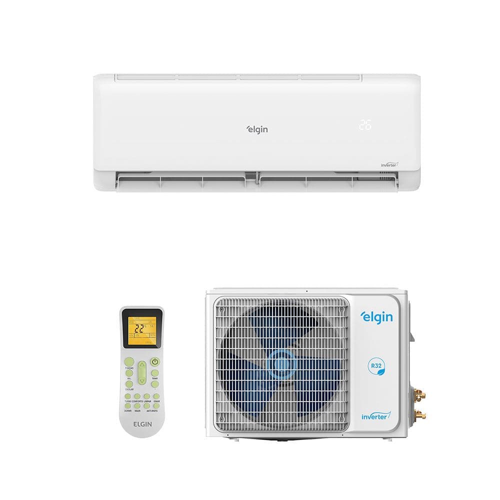 Ar Condicionado Split Hi Wall Eco II Inverter Connect Elgin 12.000 Btus Quente e Frio 220v R-32
