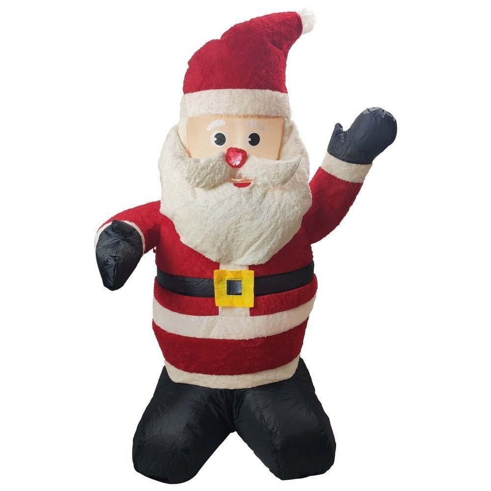 Papai Noel Inflável Iluminado Veludo Enfeite Natalino Grande Bivolt