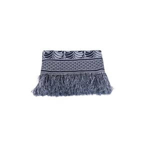 Xale Para Sofá Com Franja Luxor 1 Peça 2,10m X 1,35m 60% Algodão - 40% Poliéster Tecido Jacquard - Preto