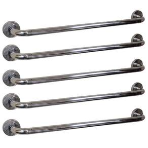 Alça Apoio Kit 5 Uni Aço Inox 50cm Idoso Acessibilidade Pcd Cadeirante Gestante Suporte Anti Queda Banho Box Banheiro