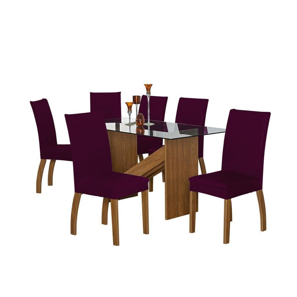 Capa De Cadeira Malha Gel - Kit 6 Unidades Vinho