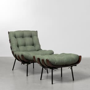 Poltrona com Puff CostelaDark - Verde