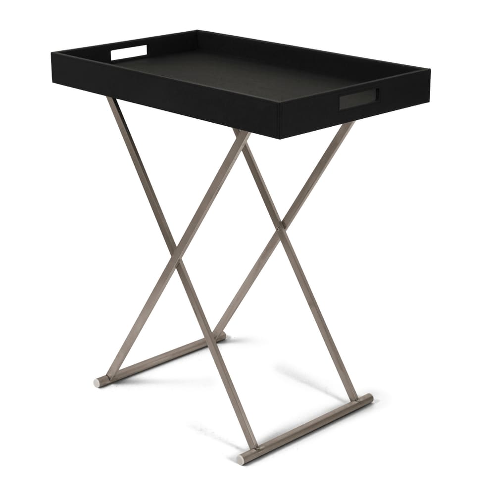 Mesa em PU e Metal Preta 80cm 17882 Mart
