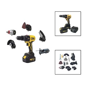 Kit Parafusadeira 6 Em 1 Multifuncional Motoserra 2 Baterias
