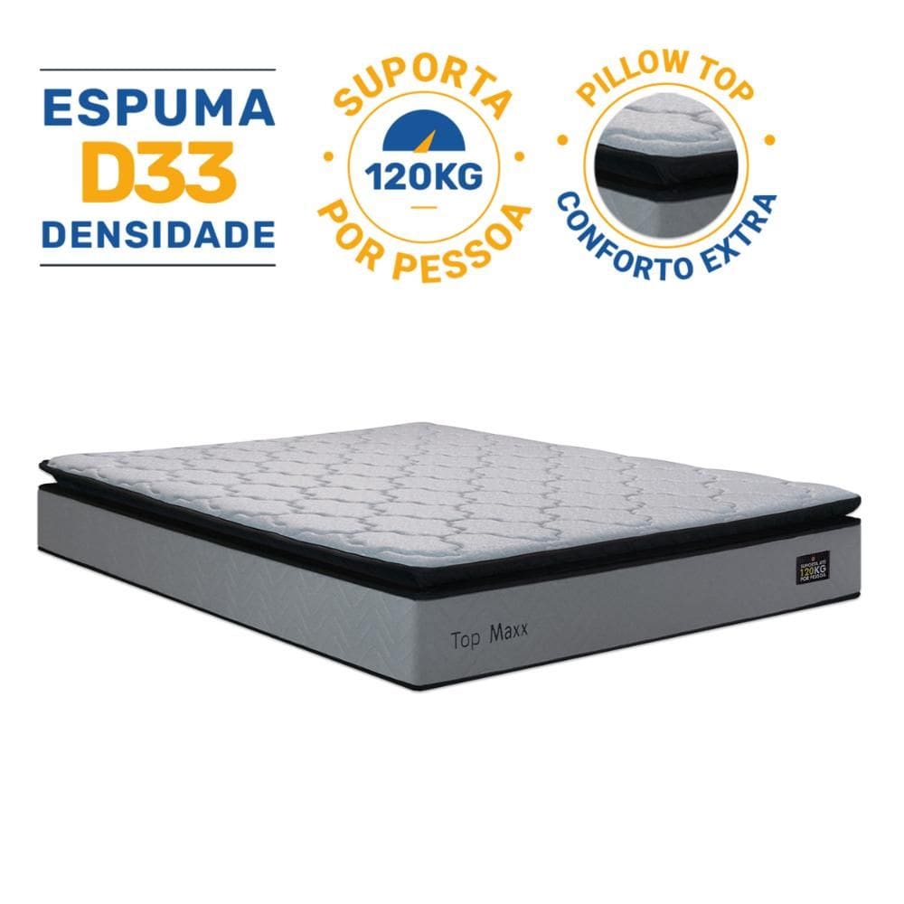 Colchão de Espuma D33 Pillow Top Maxx Queen 158cm