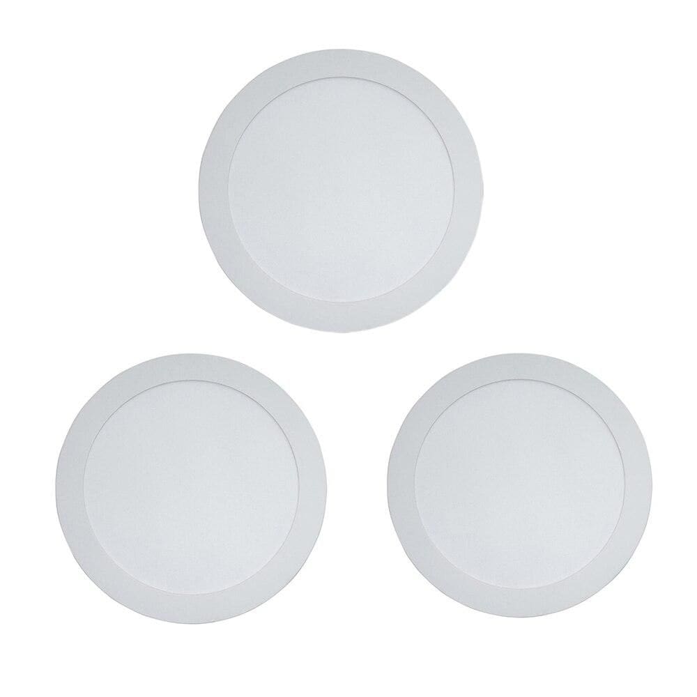 Kit 3 Painéis Plafon Led de Sobrepor Modaza Redondo 18W, Branco 6500K