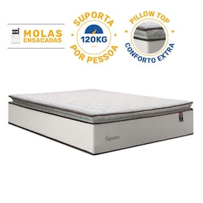 Colchão de Molas Ensacadas Pillow Top Supreme Lux Casal 138cm