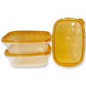 Conjunto de Potes Plásticos c/3 Unid 2443629 Marrom - Quanhe