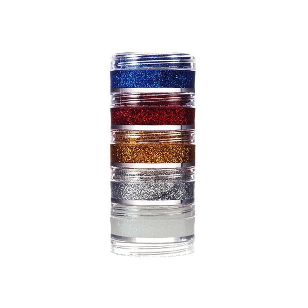 Tinta Facial Glitter Cremoso Kit 5 Cores Colormake 4g