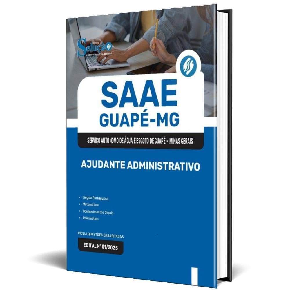 Apostila Saae Guapé Mg 2025 - Ajudante Administrativo