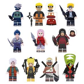 Kit 10 Bonecos Naruto Shippuden Sakura Kakashi Blocos De Montar