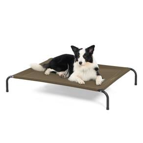 Cama para cães Bedsure Large Elevated Cooling Outdoor Brown