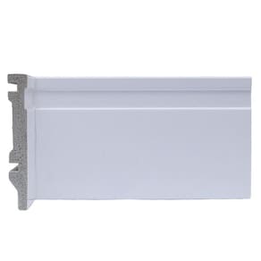 Rodapé de Poliestireno 10cm X 15mm Frisado Metro Linear - Barra com 2,25ml - caixa com 2,25 Unidade - Branco