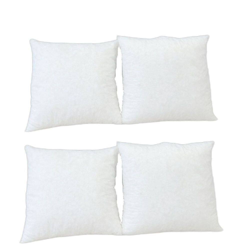 Kit com 4 Enchimentos para Capa de Almofada 45cm X 45cm Branco