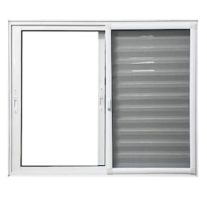 Janela de Alumínio Veneziana 3 Folhas com Tela Mosquiteira 120x120 Branco