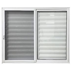 Janela de Alumínio  Veneziana 3 Folhas com Tela Mosquiteira  100x120 Branco