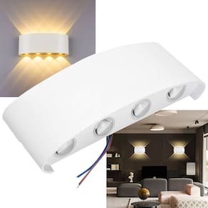 Arandela Luminaria Parede 8W 8 Fachos Iluminaçao Led Casa Rua Garagem Quintal Jardim Predio