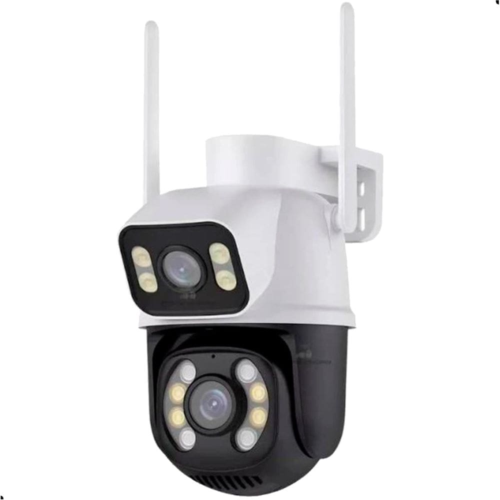 Câmera de Segurança Lente Dupla, Giratória, Wi-Fi, Visão Noturna, Sensor IR, Aúdio Bidirecional, Aplicativo ICSEE, A-28