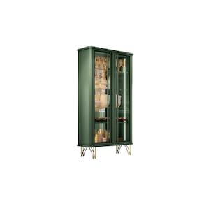 Cristaleira com 02 Portas Vidro Évora Sala de Jantar Verde Pistache - Montanaris Decor