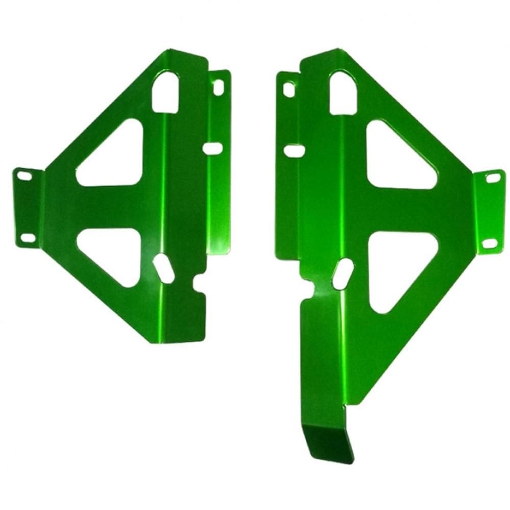 Protetor de Radiador Lateral Start KXF 250 21/24 + KXF 450 19/23 Anodizado Verde