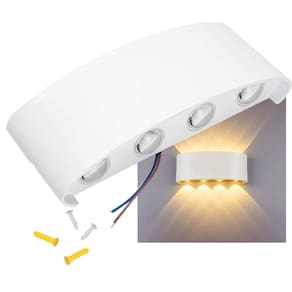 Arandela Luminaria 8W Parede 8 Fachos Iluminaçao Decoraçao Segurança Bivolt Jardim Casa