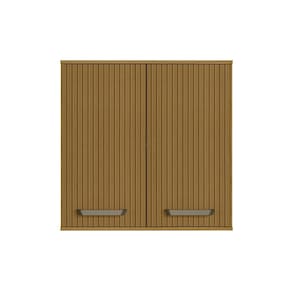 Armário Aéreo 2 Portas Ripado 80cm Criare - Freijó/Ripado Poliman