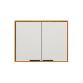 Armário Suspenso 2 Portas 1 Prateleira 80cm Ravena - Freijó UV/Off Acetinado Poliman