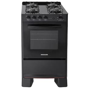 Fogão 4 Bocas Suggar Cook Glass Mesa de Vidro Preto Bivolt FGVCG410PT