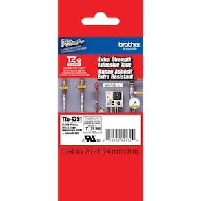 Fita Brother genuína P-touch TZE-S251 24 mm x 8 m preta/branca