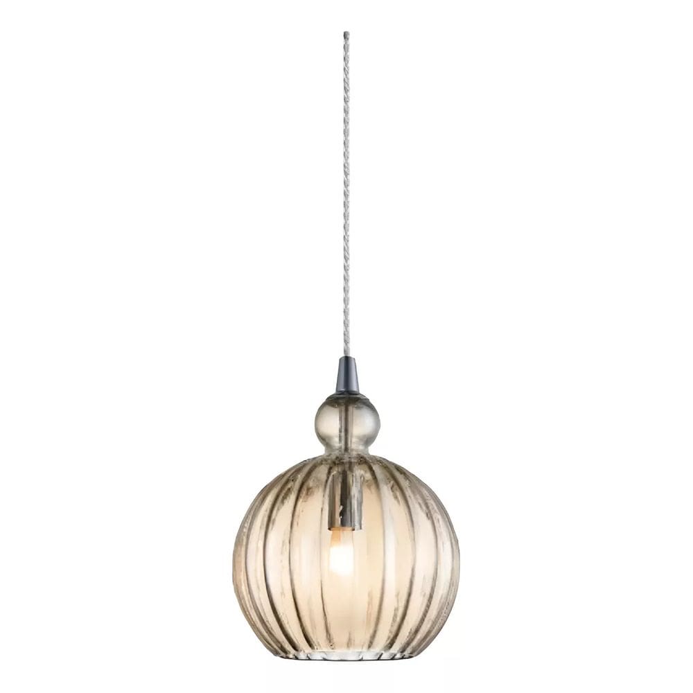 Pendente Kristy Vidro Conhaque 21cm 1E27 PE-054/1.15 Mais Luz