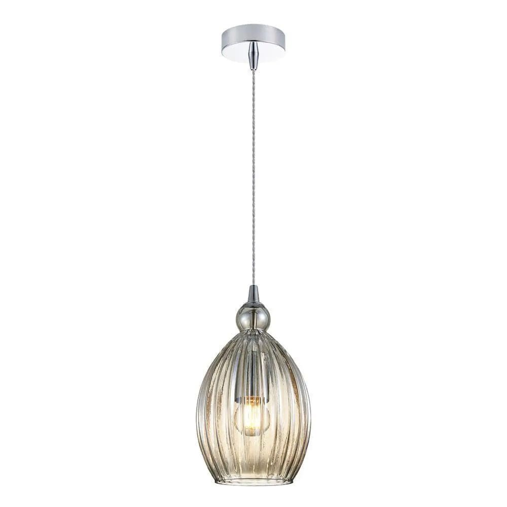 Pendente Bombato Vidro Conhaque 26cm 1E27 PE-055/1.15 Mais Luz