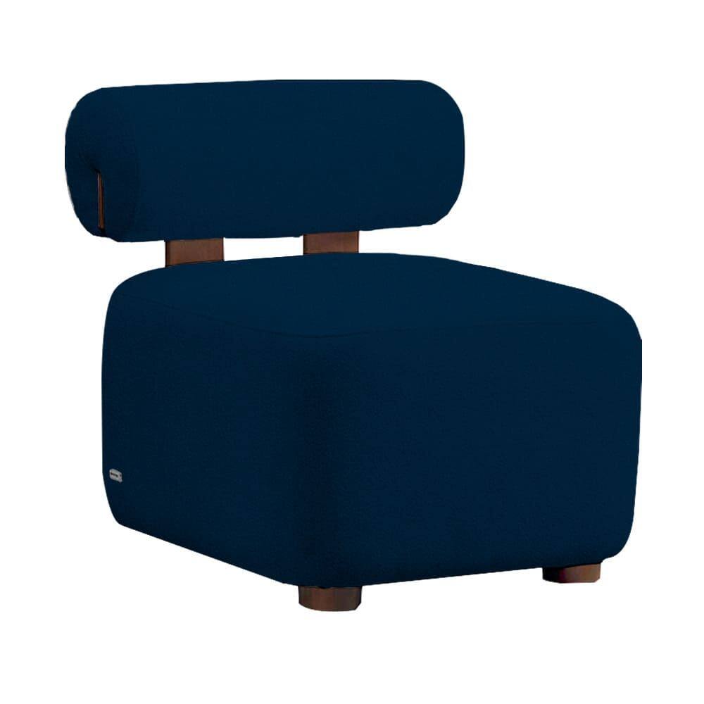 Poltrona Livi Bouclê Azul - Vallisa Decor