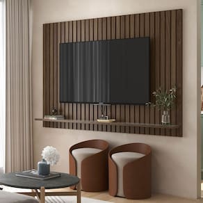 Painel para TV até 75 polegadas Dallas com 1 Prateleira Imbuia/Off White - Lukaliam