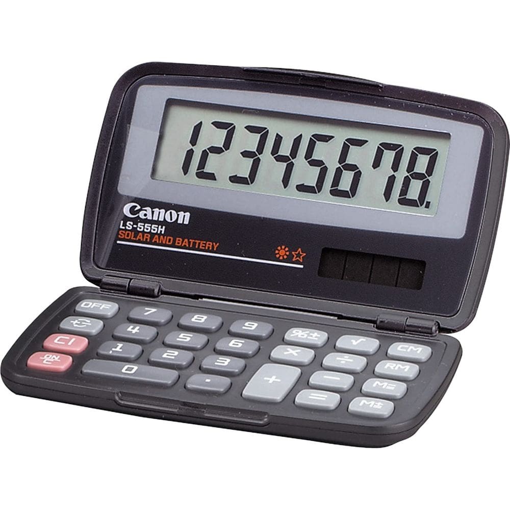 Calculadora de negócios Fonte de alimentação dupla Canon LS-555H de 8 dígitos