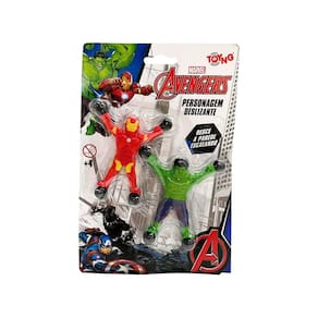 Kit Bonecos Deslizantes Homem De Ferro E Hulk Marvel Toyng