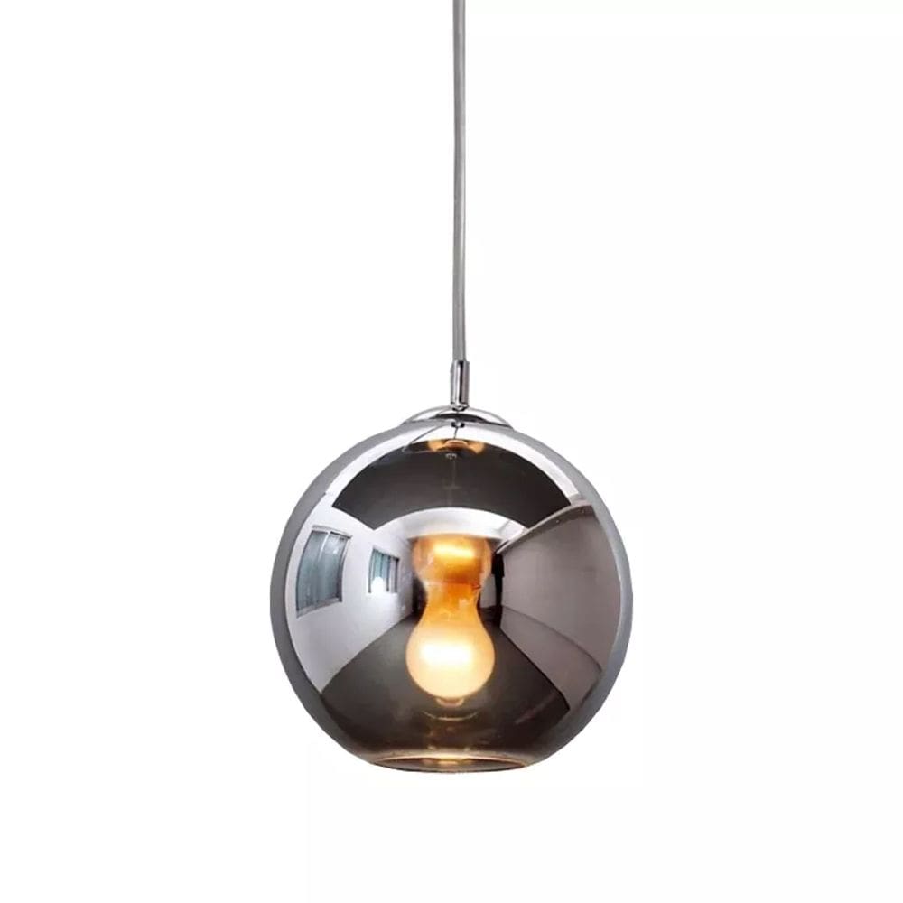 Pendente Globo Vidro Fumê 40cm 1E27 PE-001/1.40 Mais Luz