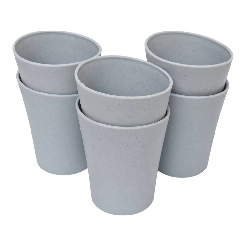 Kit 06 Copos Plastico Duro Resistente Bebidas 300ml Cinza